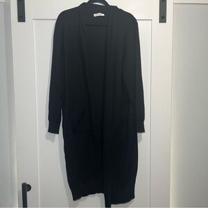 Black Grace Karin 2XL Long Sleeve Long Cardigan with Pockets